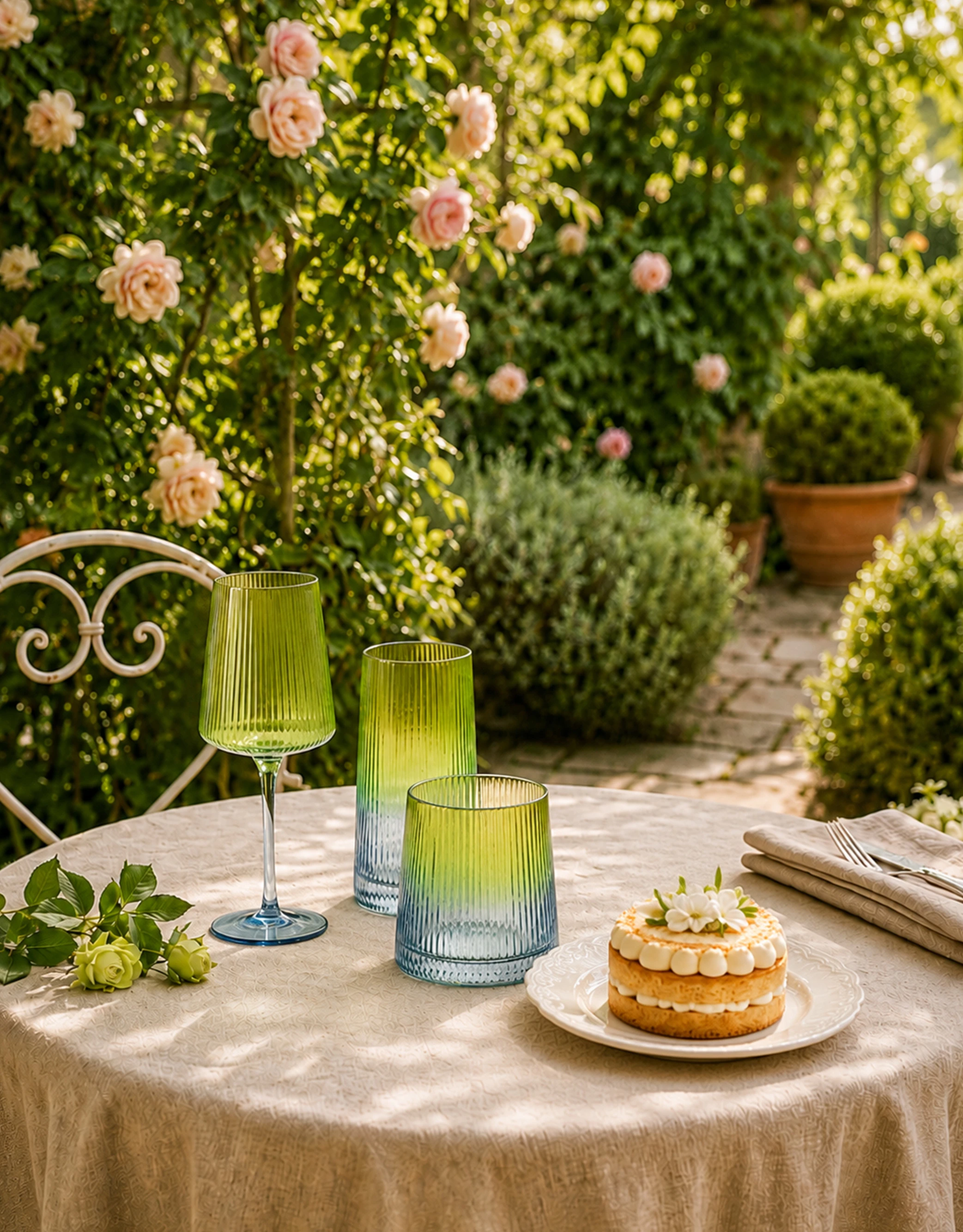Ribbed Glass Drinkware Set