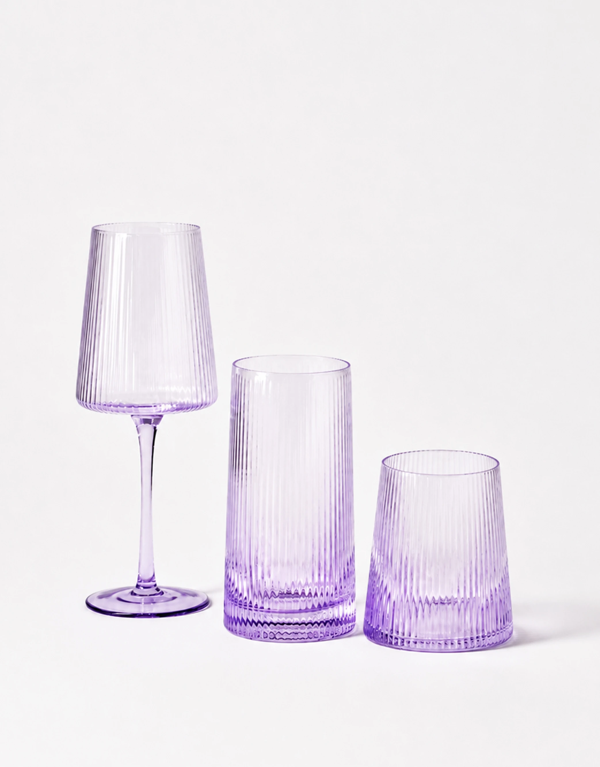 Ribbed Glass Drinkware Set