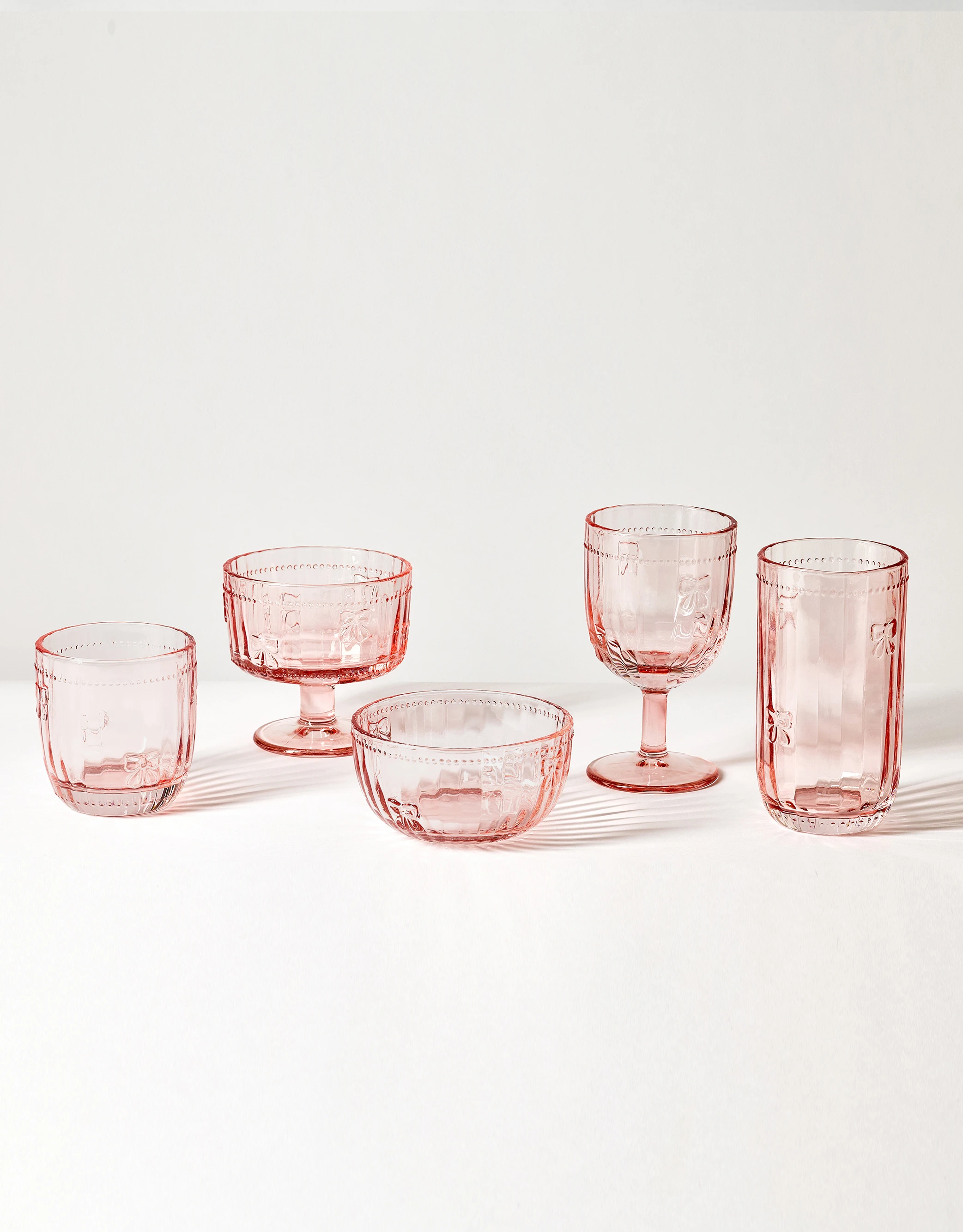 Embossed Glass Drinkware