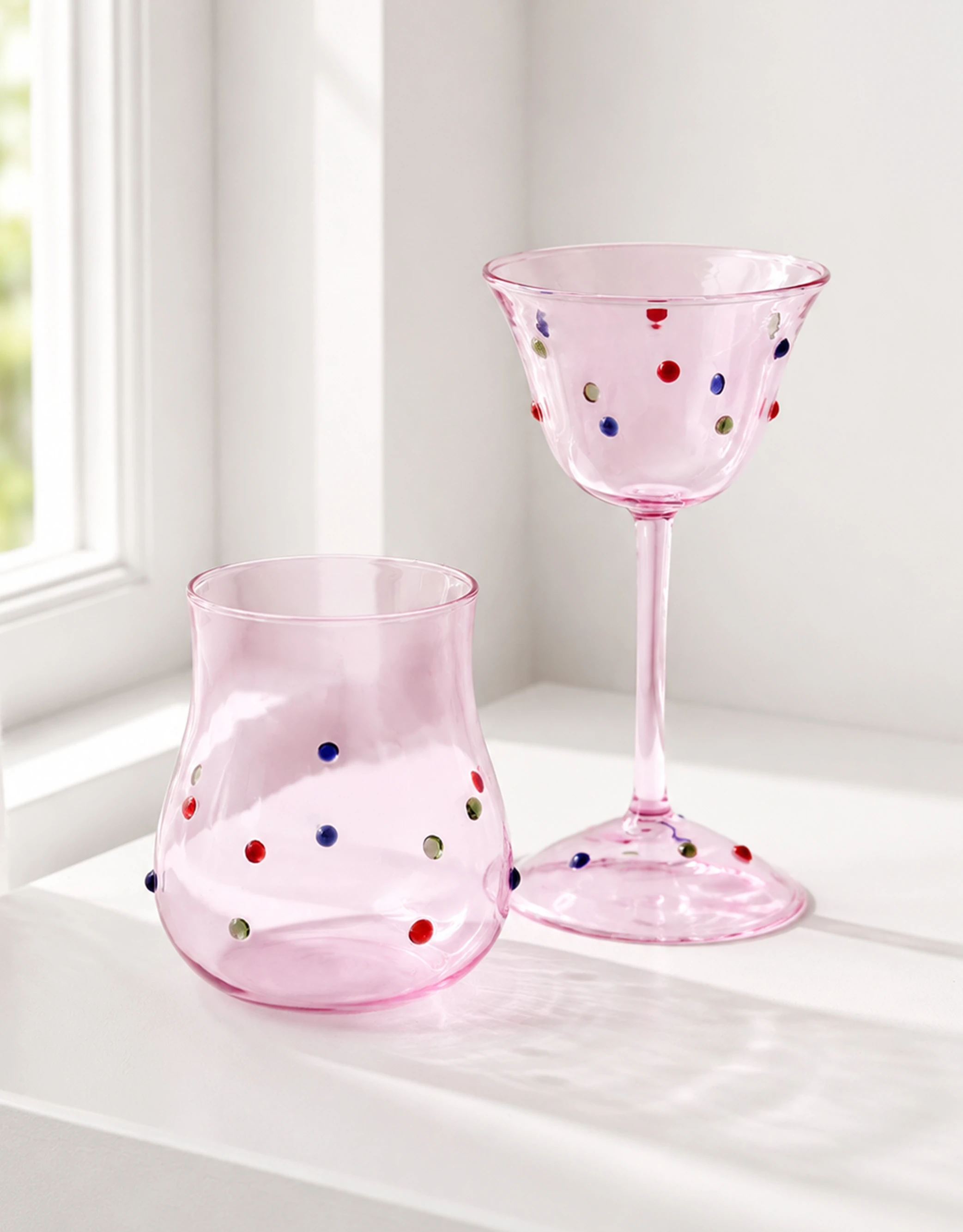 Polka Dot Glass Drinkware Set