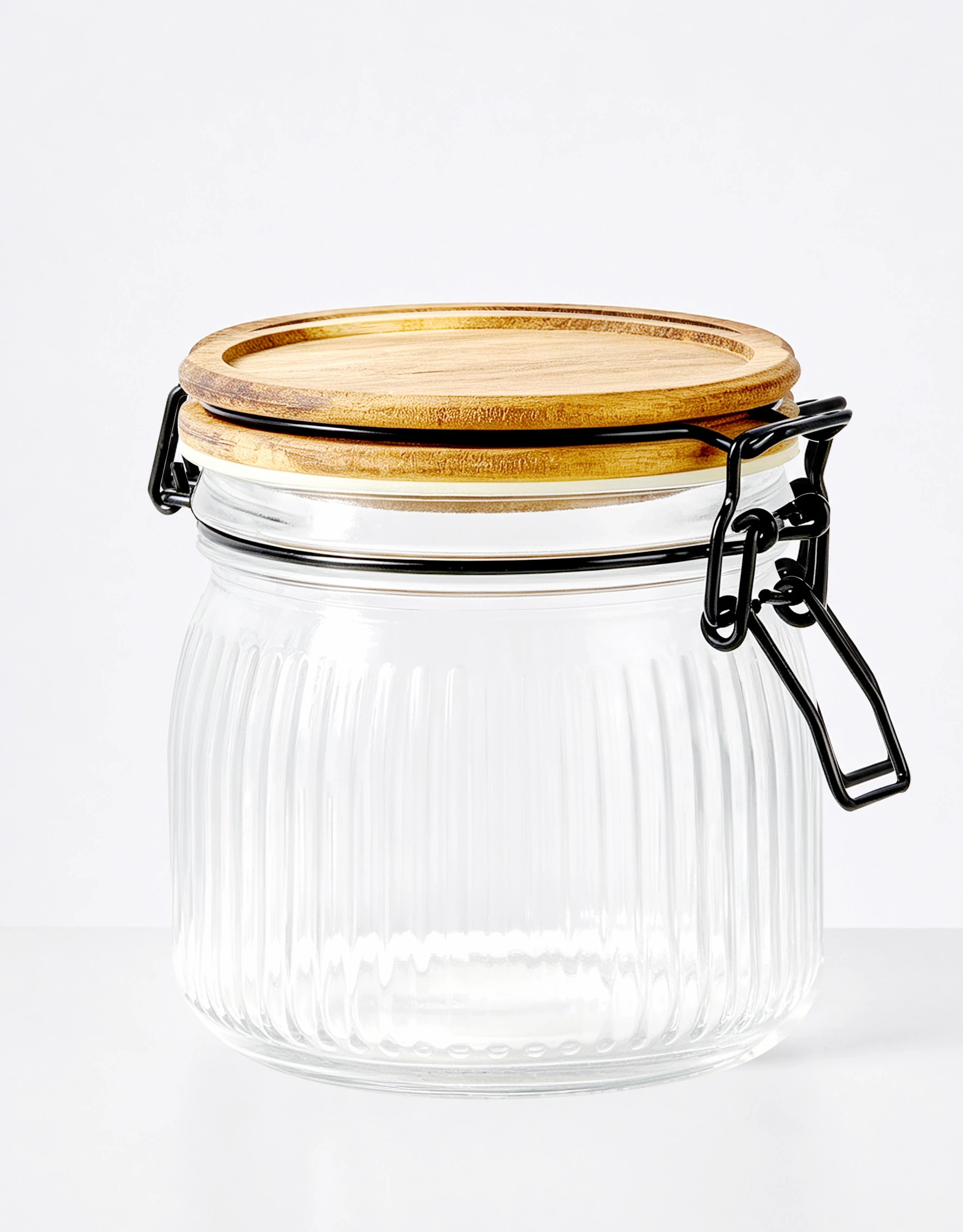 Ribbed Glass Storage Jars