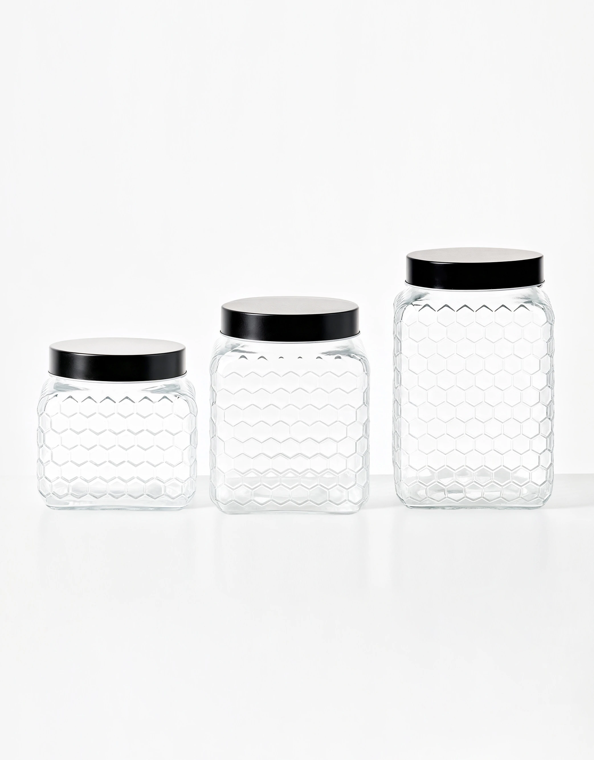 Embossed Glass Canisters