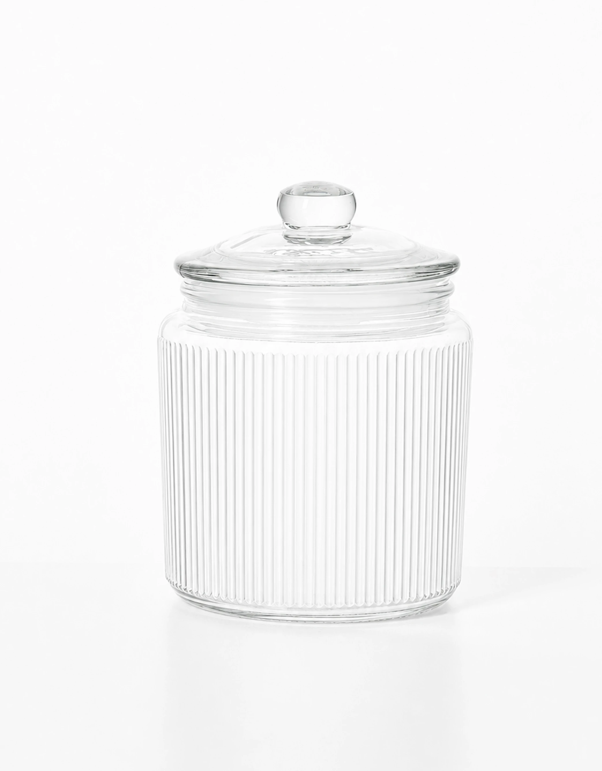 Ribbed Glass Storage Jars