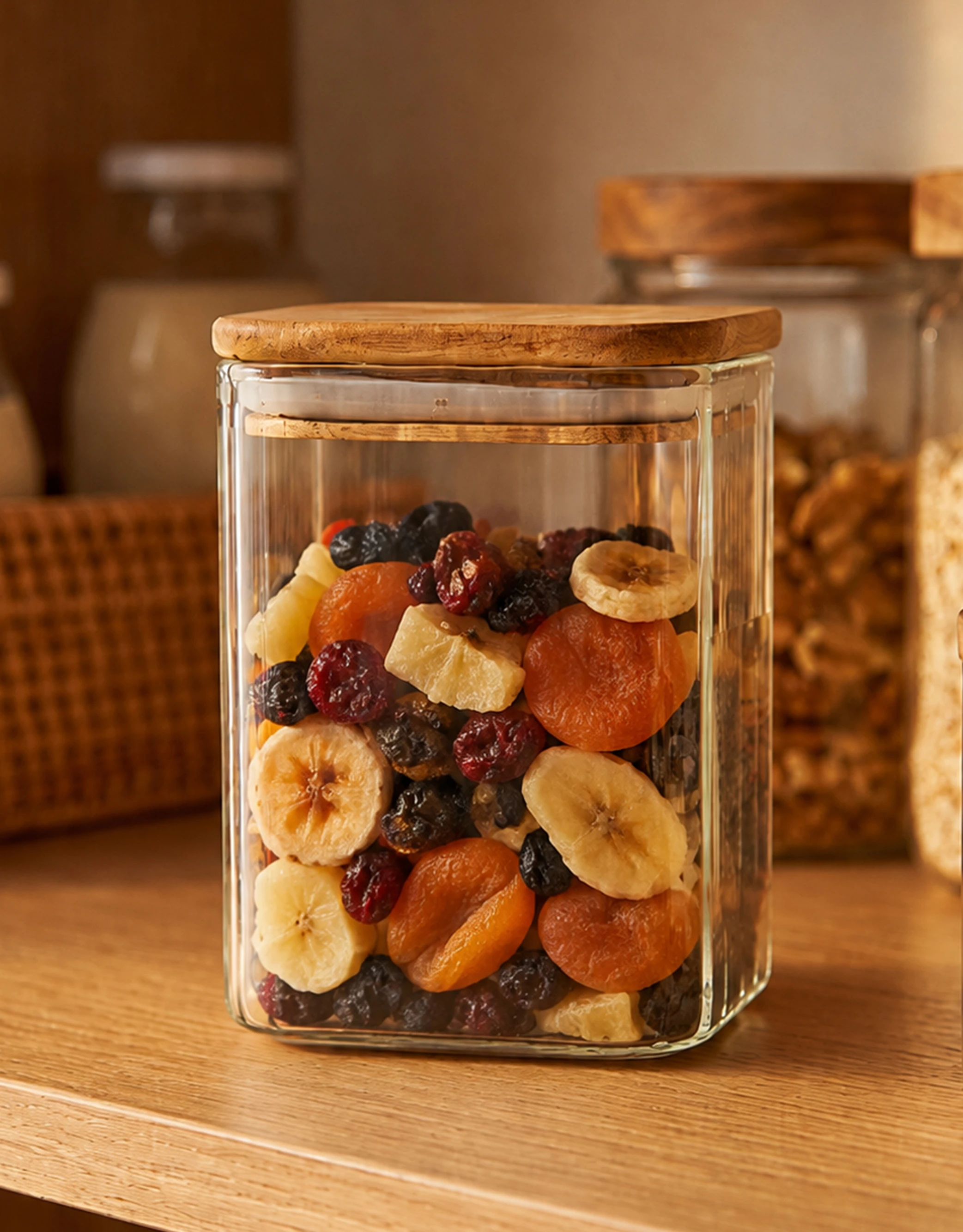 Ribbed Glass Storage Jars