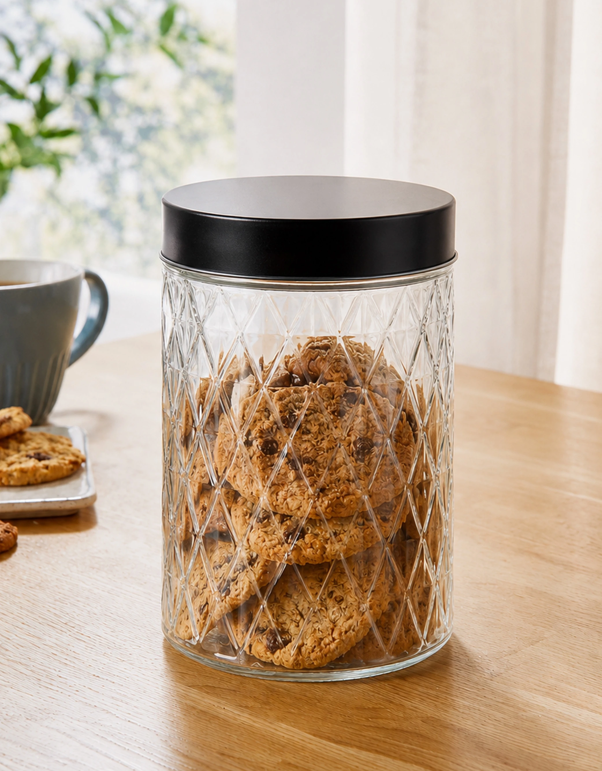 Embossed Glass Canisters