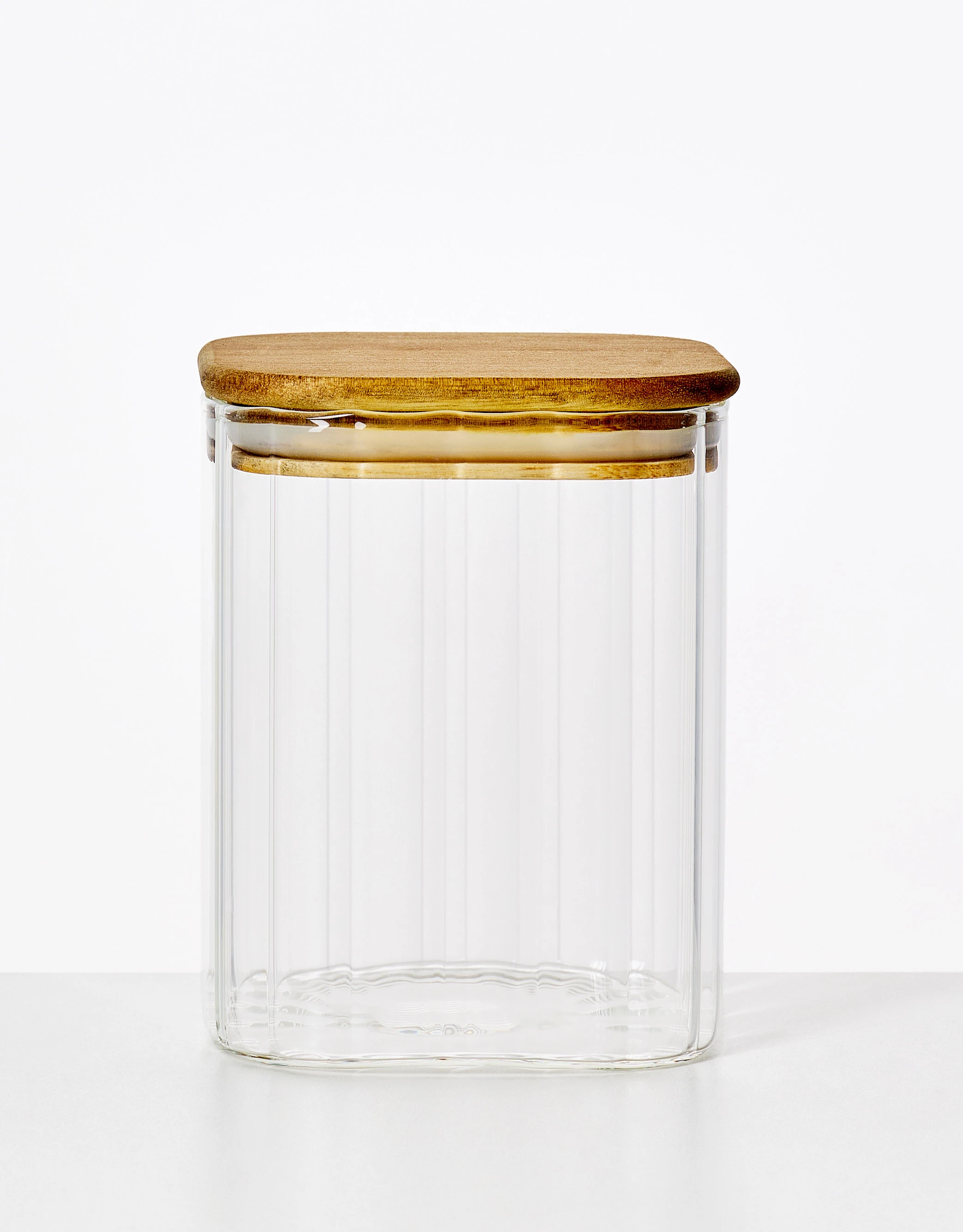 Ribbed Glass Storage Jars