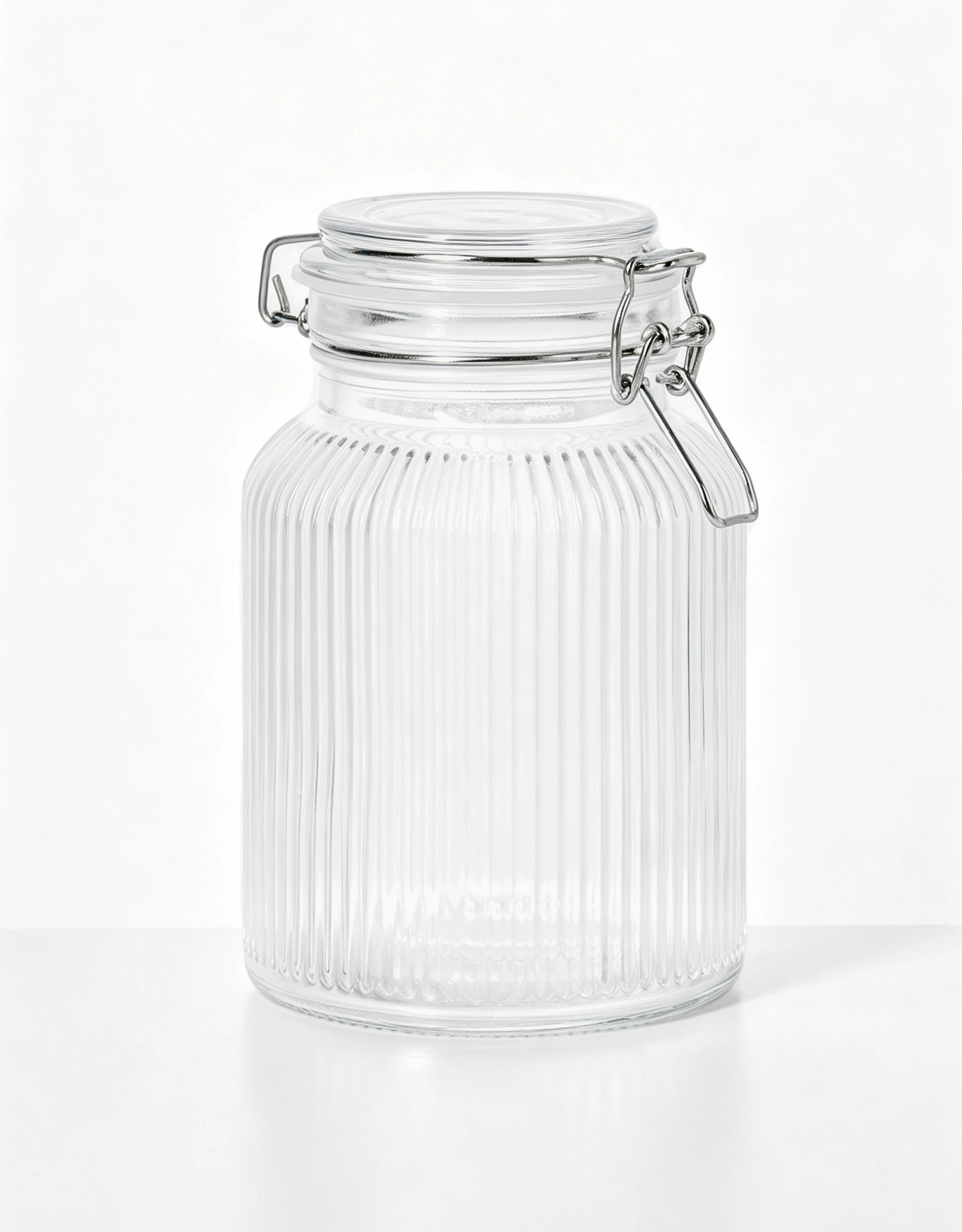 Ribbed Glass Storage Jars