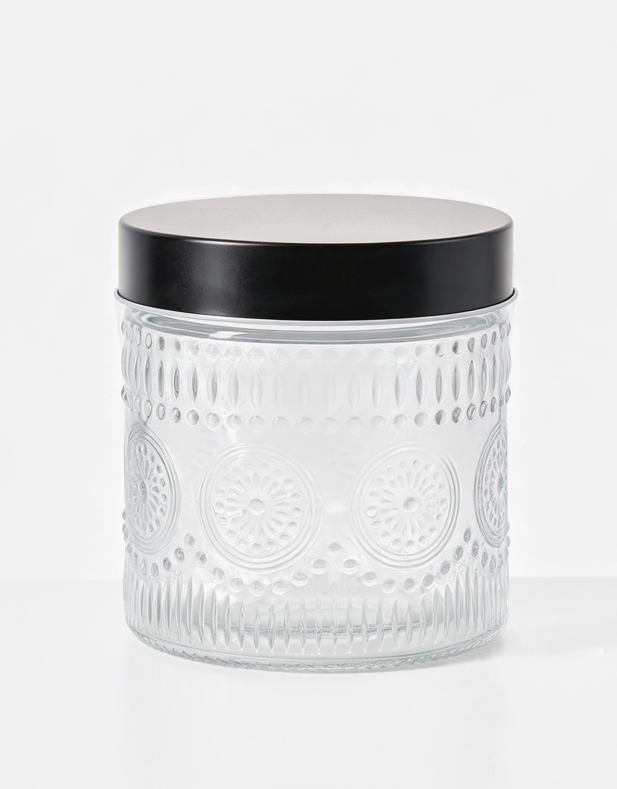 Embossed Glass Canisters